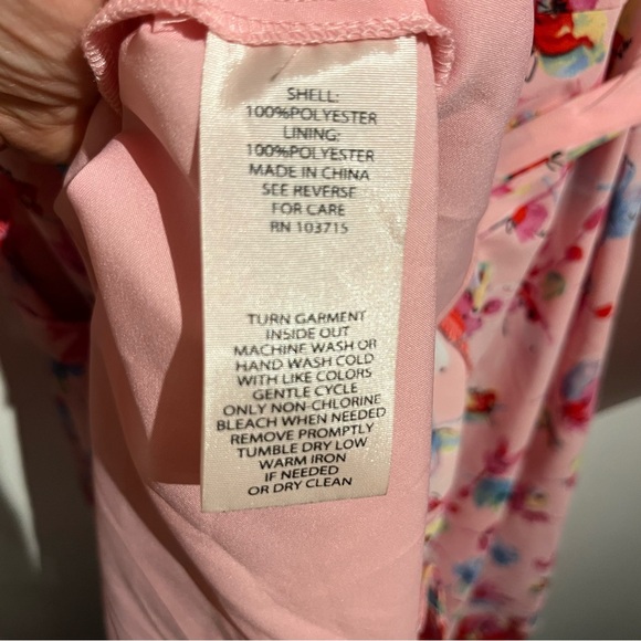 Nanette Lepore Pink Floral Long Sleeve Midi Dress Size 16 Coquette Romantic - Picture 13 of 16